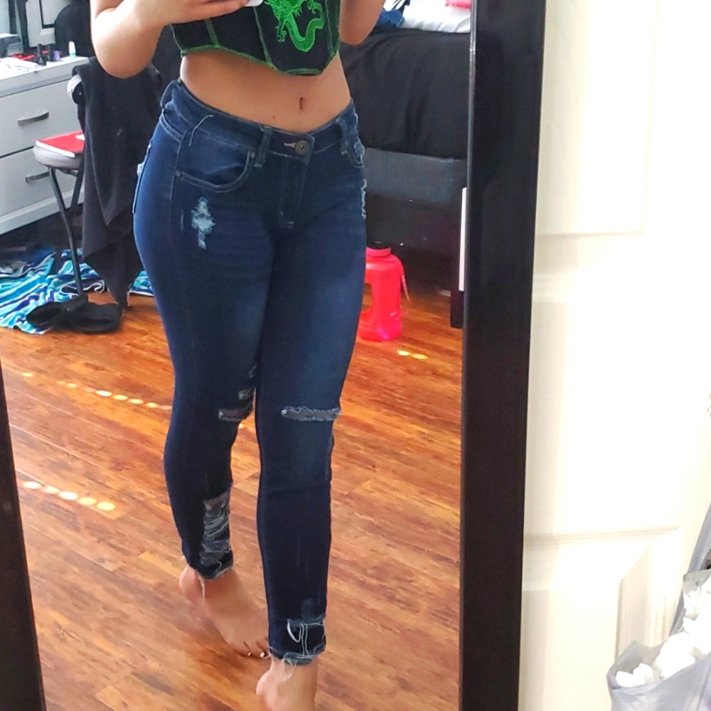 Distressed jeans